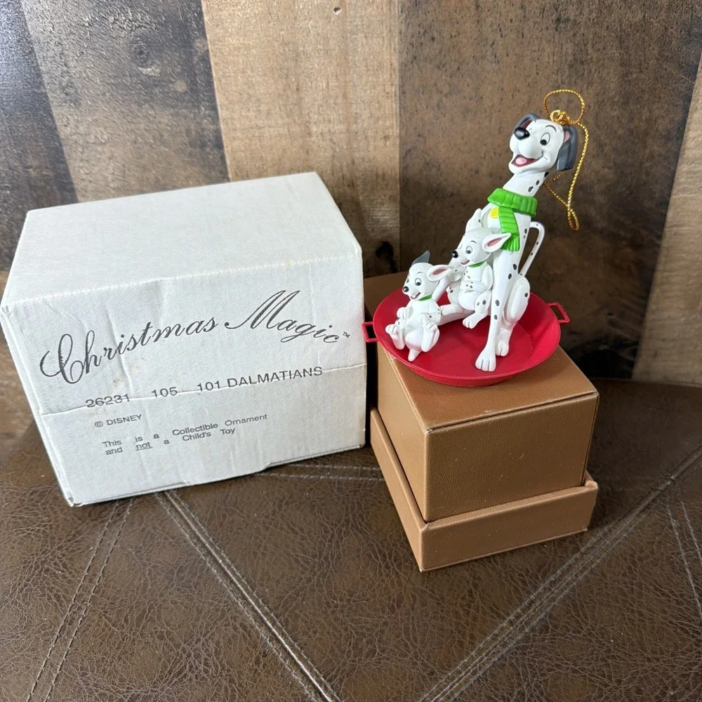 Vintage Grolier Disney Christmas Magic Ornament 101 Dalmatians 26231 1990s Box